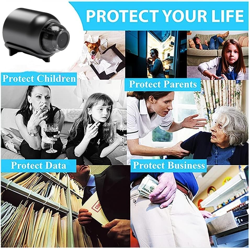 Mini Spy Camera 1080P HD Hidden Camera - Portable Small Nanny Cam with Night Vision - Covert Security Camera for Home/Office/Indoor/Outdoor