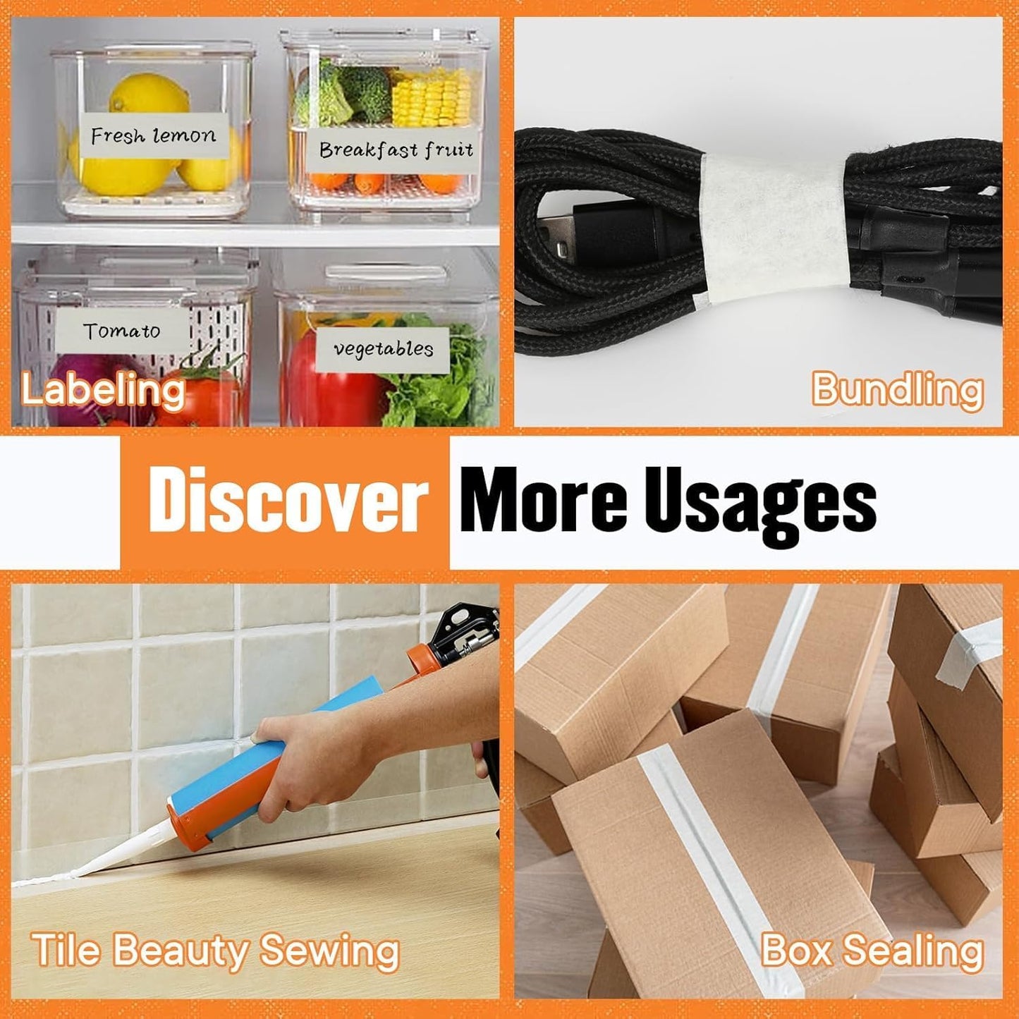 Valuxe Premium Masking Tape, 2 Inch X 20 Yards General Purpose Paper Tape For Painting, Labeling, Marking, Gardening, Packaging, Artworks, Schools, Office, Garage, Factory, Industrial Uses (6)