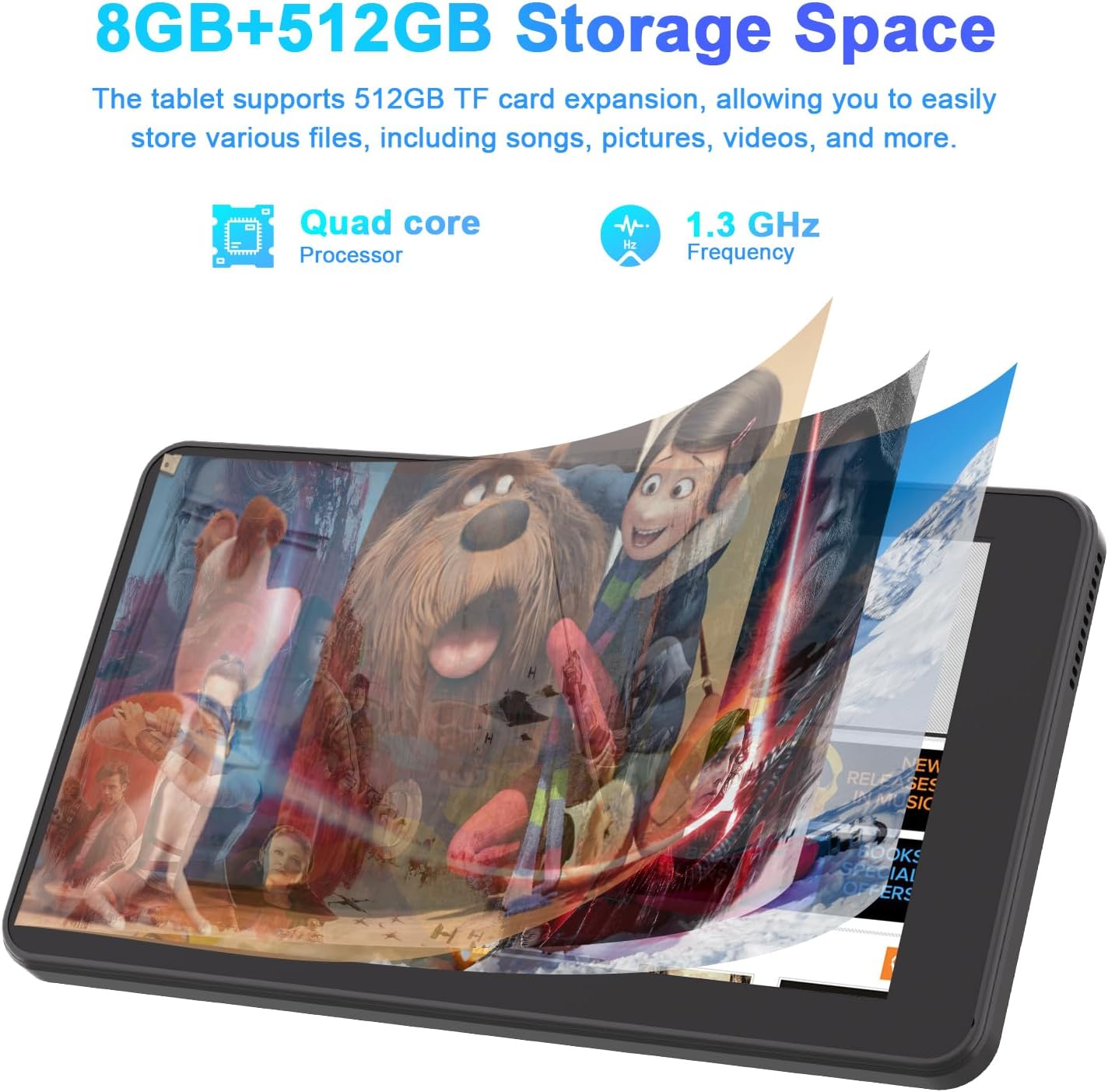 C idea 7 Inch Tablet,Android 13 Tablet,Quad Core Processor,8GB RAM 512GB ROM,512GB Expand,Dual Camera,Tablet with SIM, WiFi,Bluetooth,Case,StylusCM518 Pro (Green)