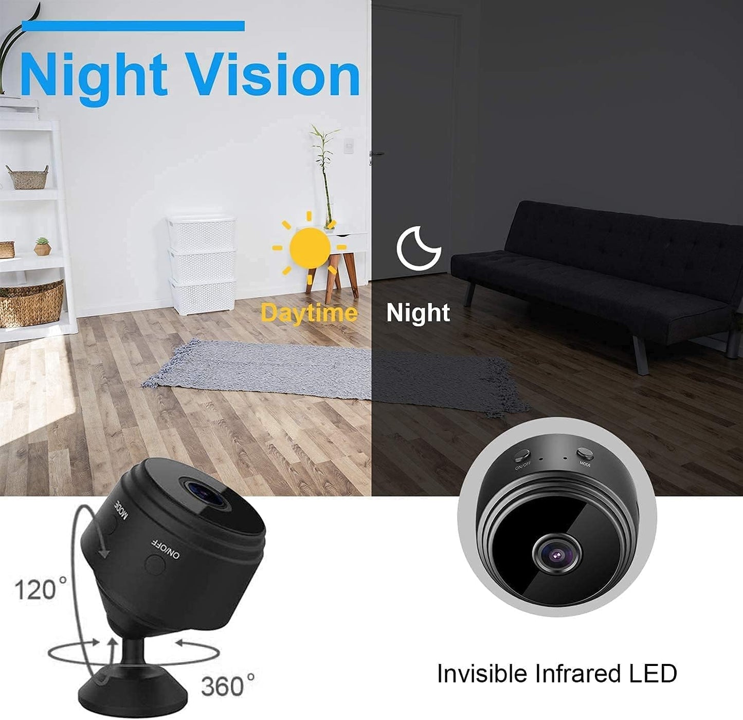 Mini WiFi Hidden Cameras,Wireless Spy Cameras with Video Live Feed, HD 1080P Home Security Cameras, Baby Nanny Cam,Tiny Smart Cameras with Night Vision and Motion Detection.