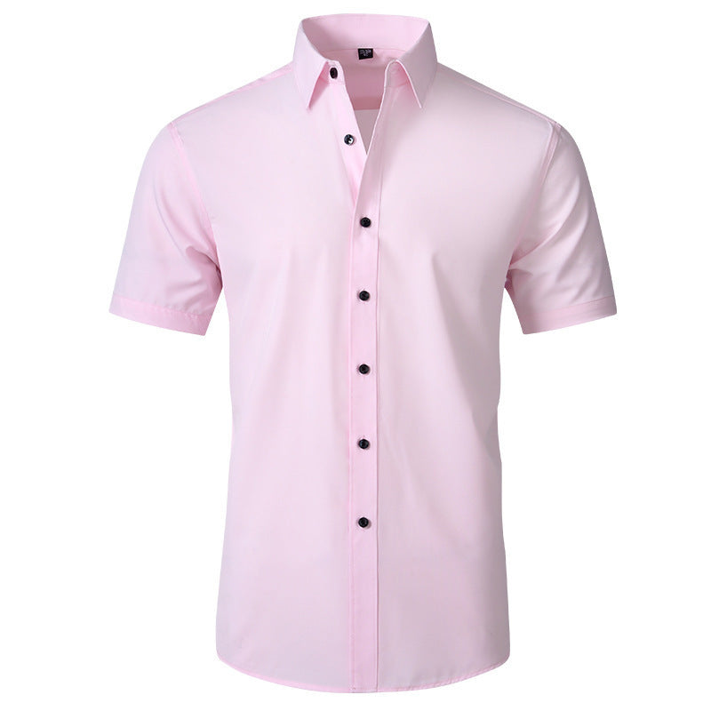 Korean Slim-fit Solid Color Shirt Men's Shirt - souqmart