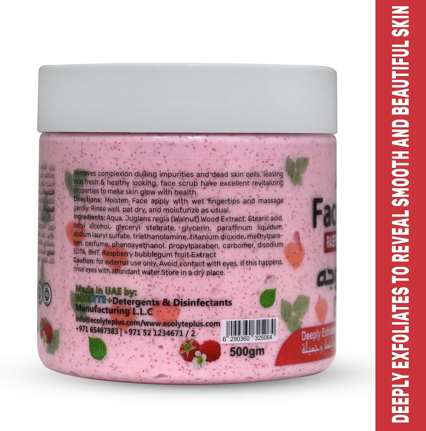 ECOLYTE+ Disinfectant La Parisienne Face Scrub, Deeply Exfoliates, Reveal Smooth & Beautiful Skin, Exfoliating Scrub, Facial Exfoliant, Moisturizing, Glowing Skin - (Sandalwood, 500 ml)