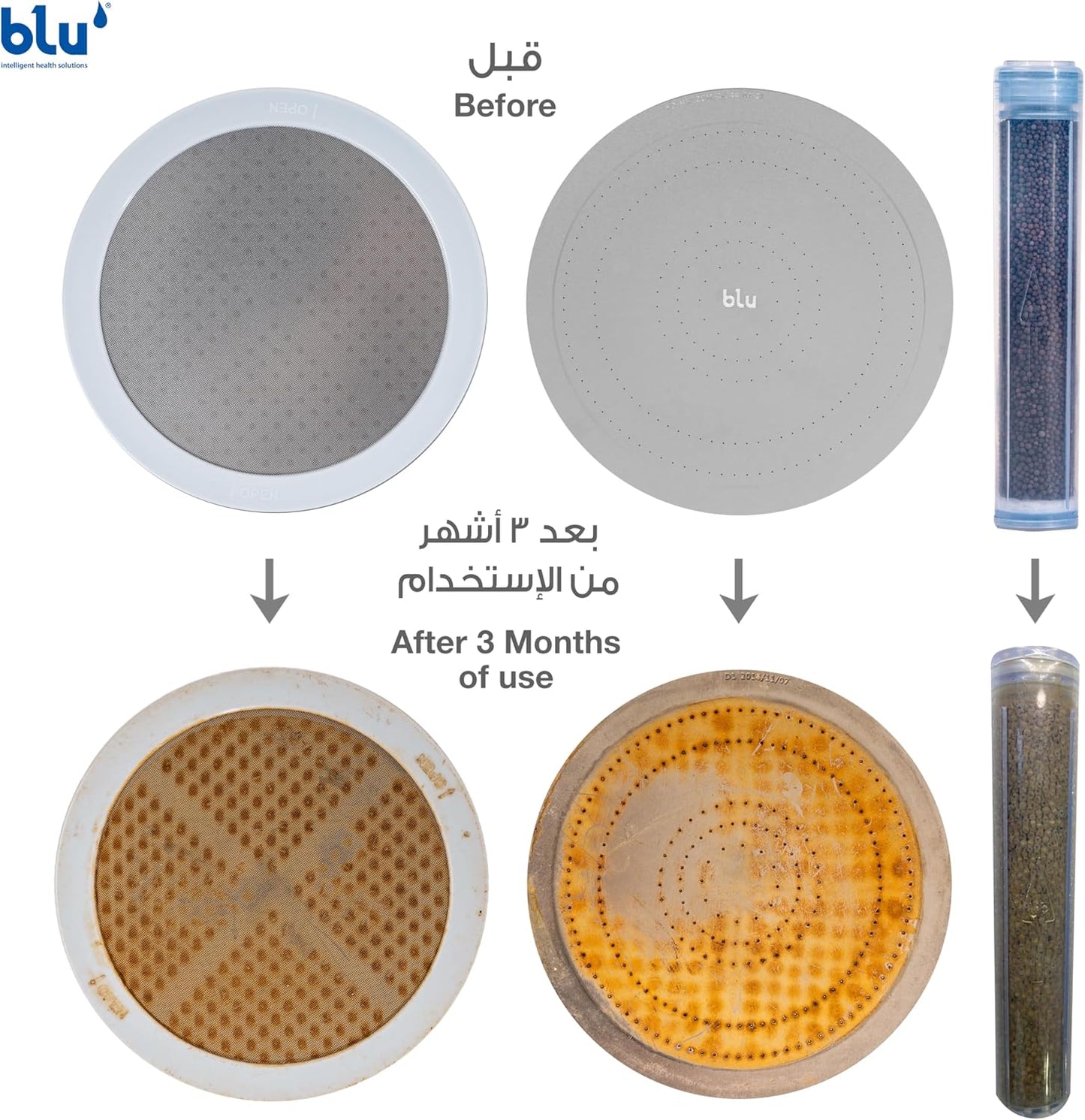 blu Ionic Shower Head and Shower Filter - Handheld - Removes Chlorine & Harmful Pollutants - Prevent Hair Loss & Moisturize Your Skin, Chrome