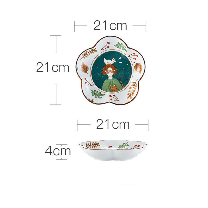 Ceramic Tableware Set Household Ceramic Bowl, Noodle And Dish Combination