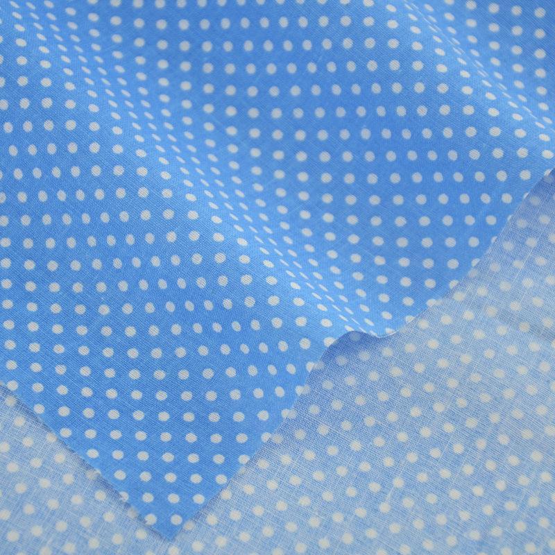 Cotton Fabrics Crafts  Blue  White Dots - souqmart
