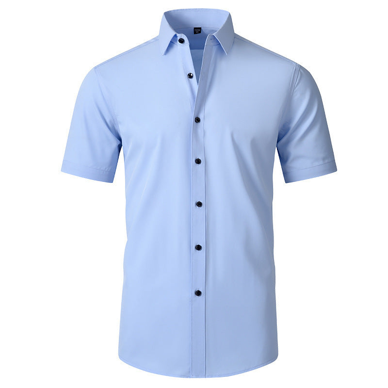 Korean Slim-fit Solid Color Shirt Men's Shirt - souqmart
