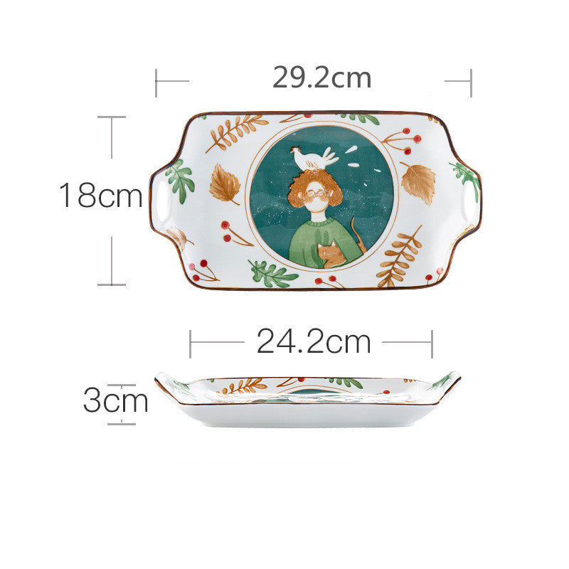 Ceramic Tableware Set Household Ceramic Bowl, Noodle And Dish Combination
