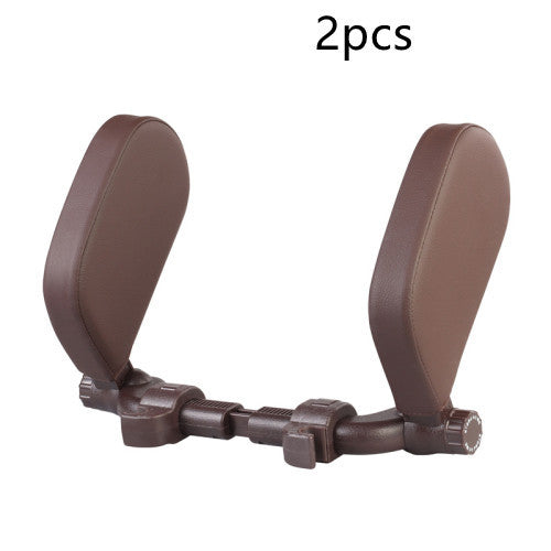 Car headrest pillow Sleep Adjustable Side Car Soft Travel Seat Headrest Auto Leather Support Neck Pillow Cushion car accessories - souqmart