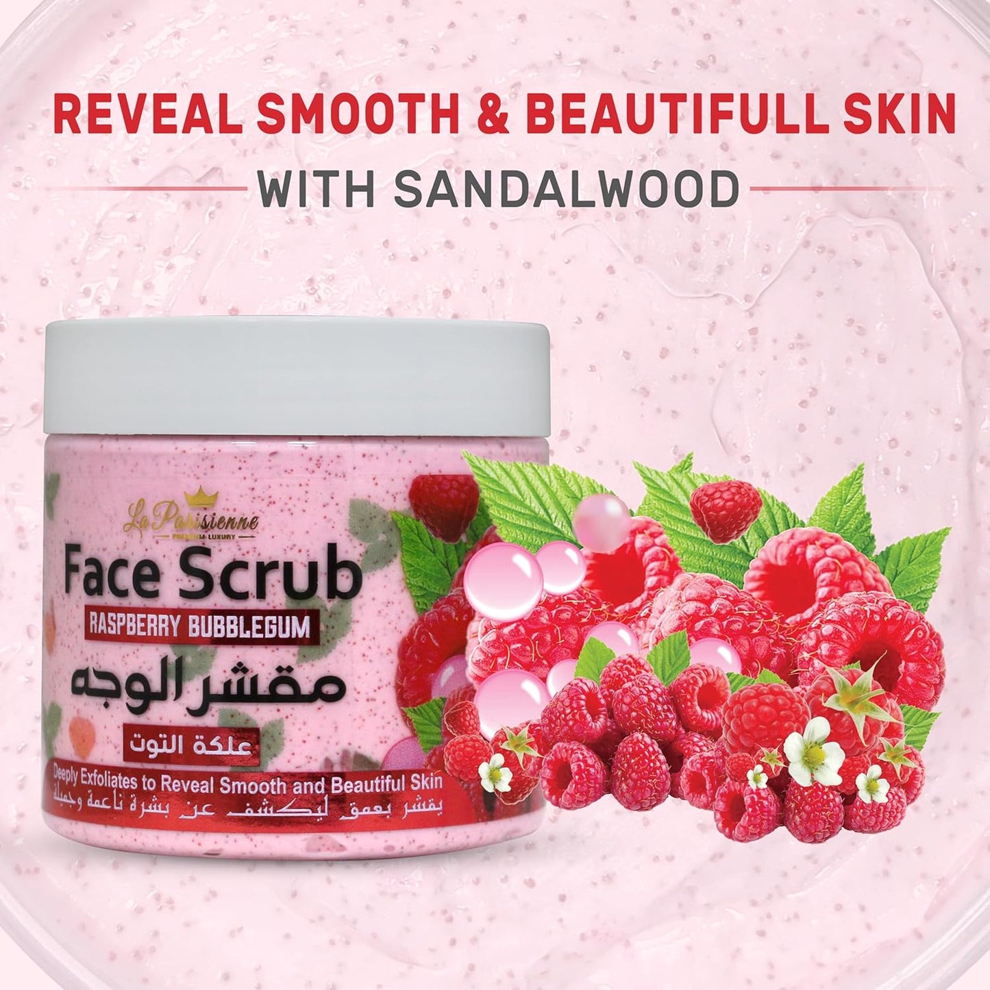 ECOLYTE+ Disinfectant La Parisienne Face Scrub, Deeply Exfoliates, Reveal Smooth & Beautiful Skin, Exfoliating Scrub, Facial Exfoliant, Moisturizing, Glowing Skin - (Sandalwood, 500 ml)