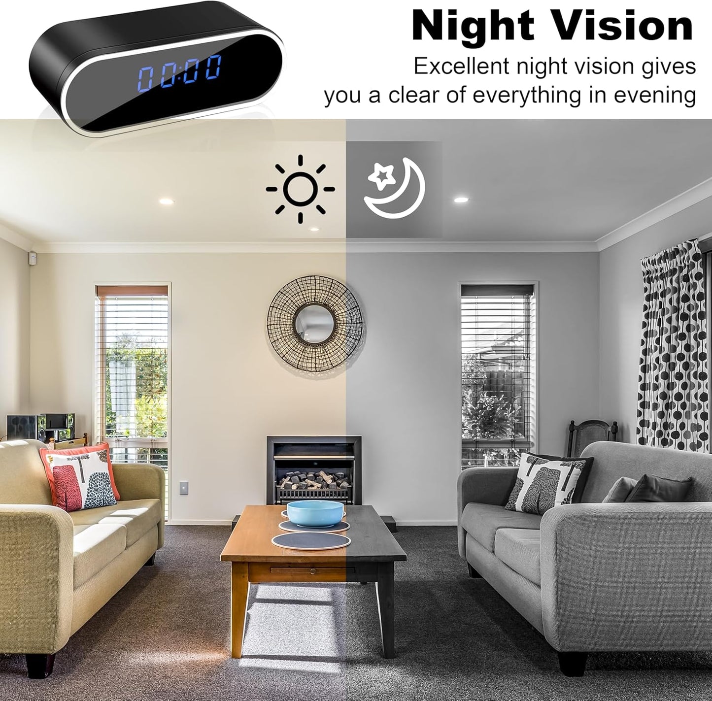 NJINALW - Smart Watch Camera, WiFi HD 1080P Mini Wireless Camera with Night Vision, Motion Detection and Remote Viewing, Nanny Camera for Baby/Elderly/Care