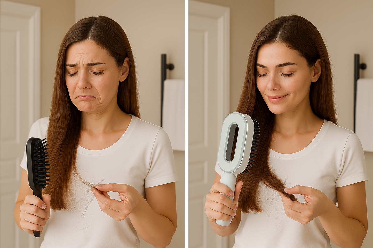 Self Cleaning Hair Brush For Women One-key Cleaning Hair Loss Airbag Massage Scalp Comb Anti-Static Hairbrush