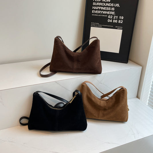 Retro Suede Underarm Bag Women's Daily Commute