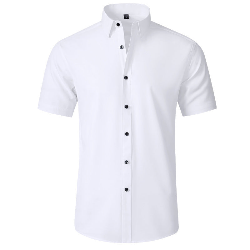 Korean Slim-fit Solid Color Shirt Men's Shirt - souqmart