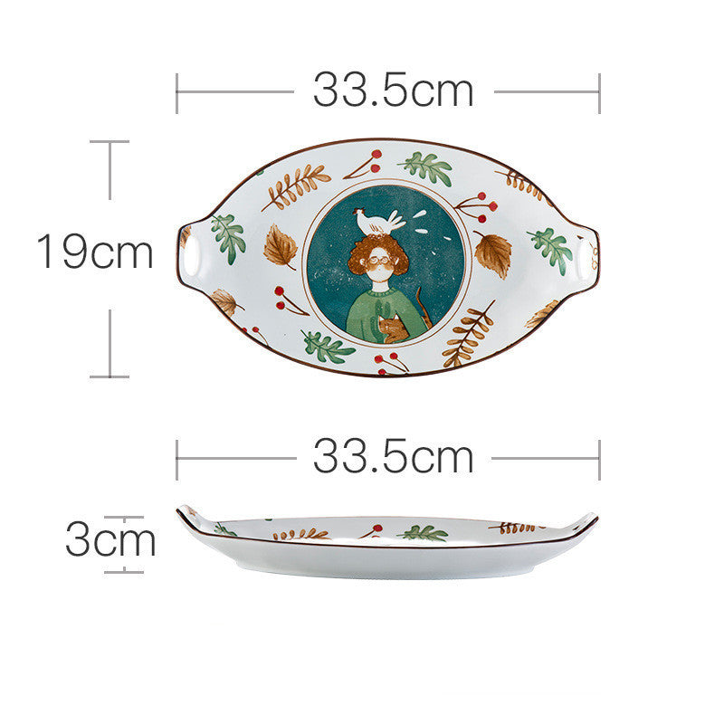 Ceramic Tableware Set Household Ceramic Bowl, Noodle And Dish Combination