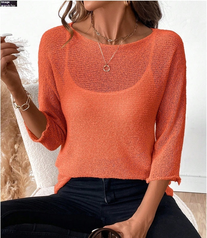 Knitted Thin Spring And Summer New Off-shoulder Women's Overall