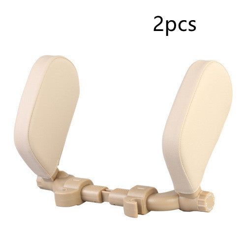 Car headrest pillow Sleep Adjustable Side Car Soft Travel Seat Headrest Auto Leather Support Neck Pillow Cushion car accessories - souqmart