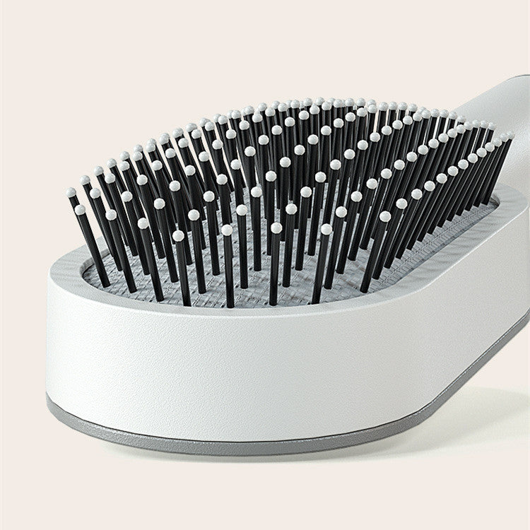 Self Cleaning Hair Brush For Women One-key Cleaning Hair Loss Airbag Massage Scalp Comb Anti-Static Hairbrush - souqmart