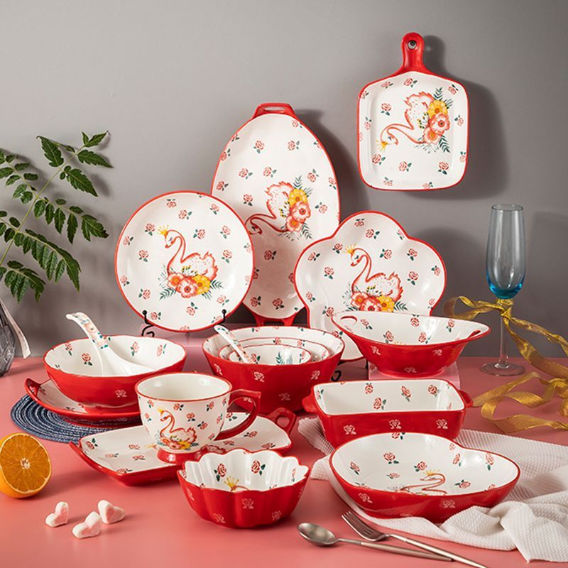 Ceramic Tableware Set Household Ceramic Bowl, Noodle And Dish Combination