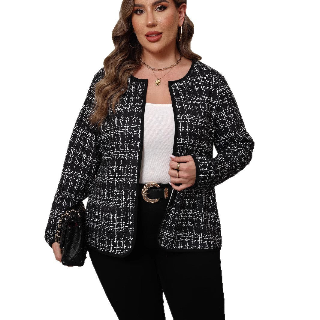 Loose Casual Plaid Cardigan Coat For Women