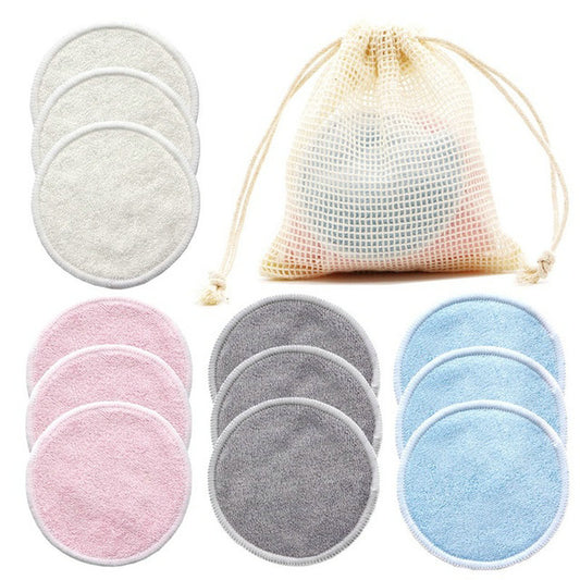 12PC Reusable Cotton Pads Makeup Remover Pads Washable Round - souqmart