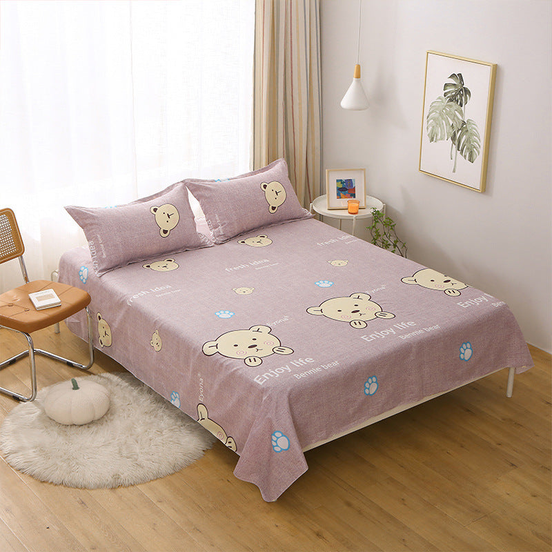 Single Double Bed Cartoon Bed Sheets Single Piece - souqmart