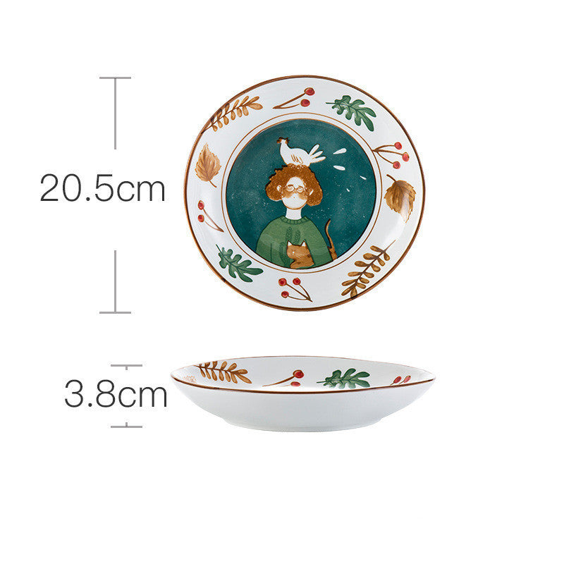Ceramic Tableware Set Household Ceramic Bowl, Noodle And Dish Combination