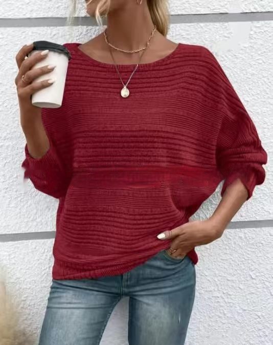 Women's Round Neck Splicing Pullover Top T-shirt